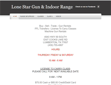 Tablet Screenshot of lonestargunrange.net